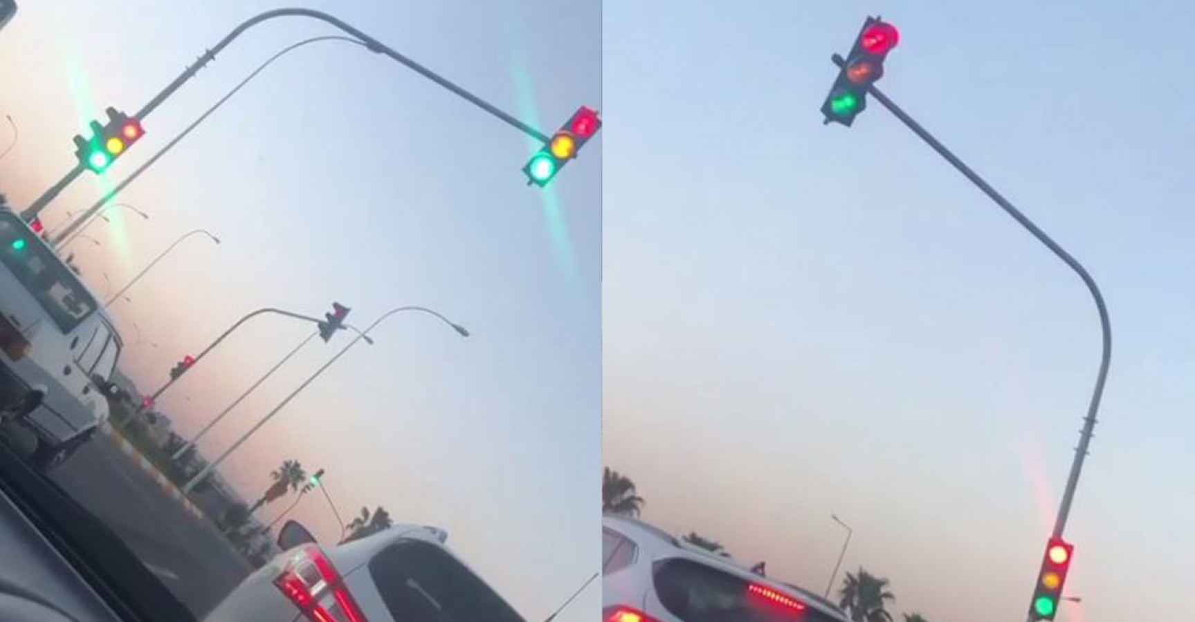 Urfa'da sürücüleri şaşkına çeviren trafik ışığı