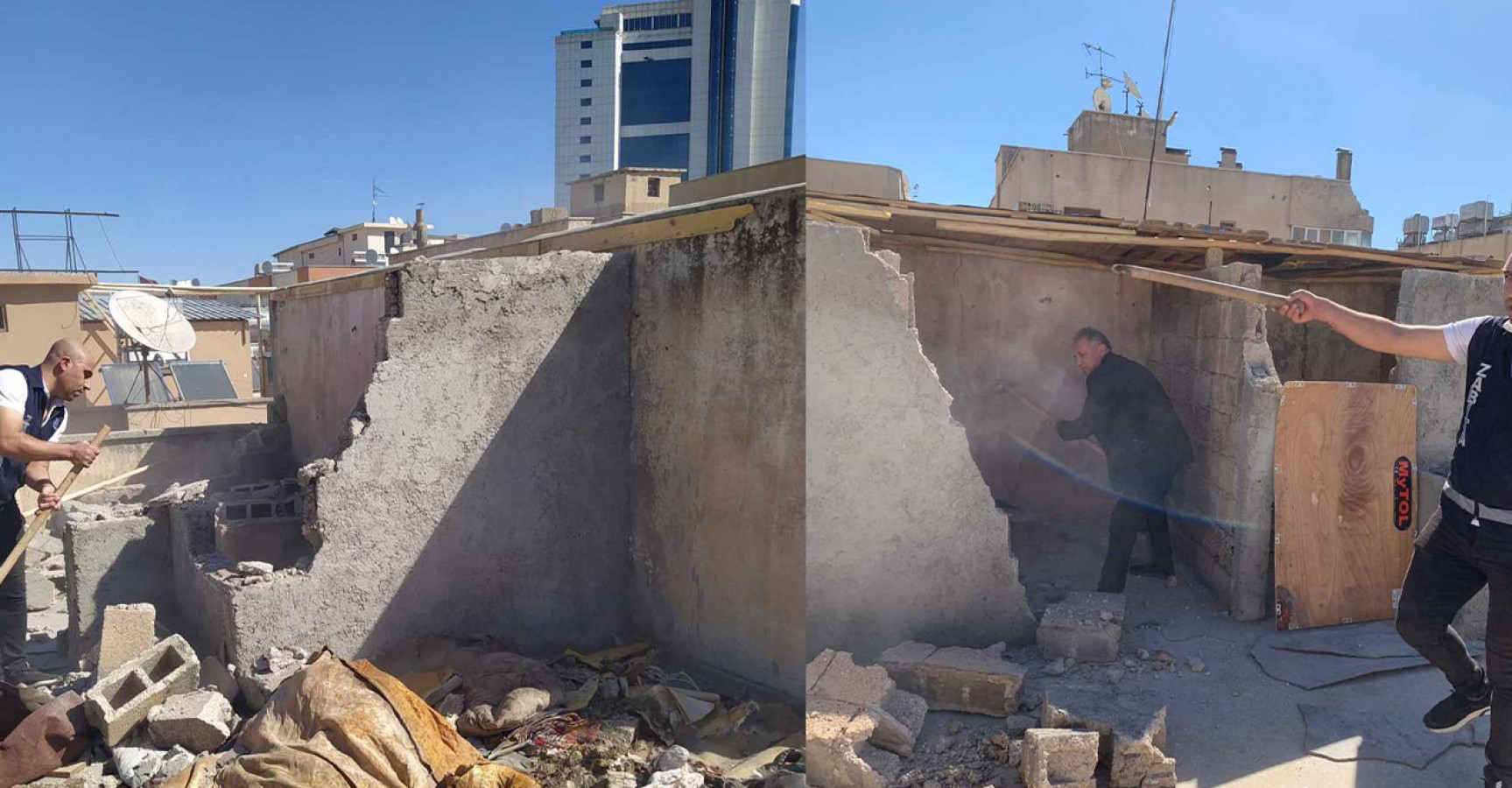 Urfa'da bağımlıların meskeni olan yapılar yıkıldı