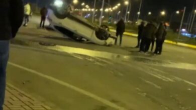 Urfa'da otomobil takla attı
