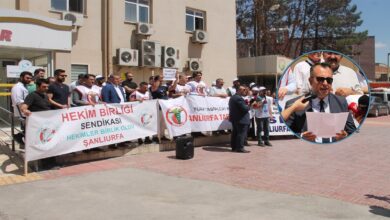 Şanlıurfa'da sağlık çalışanları Mecliste'ki düzenlemeye tepki göstererek iş bıraktı