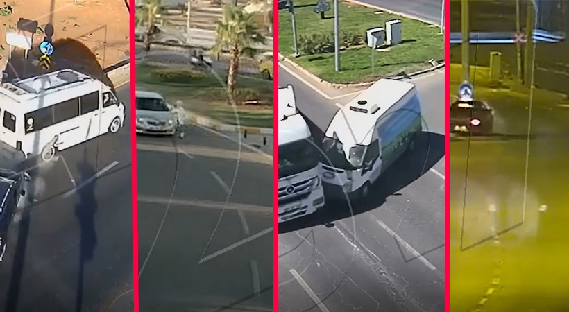 Urfa'da mobese kameralarına yansıyan kazalar