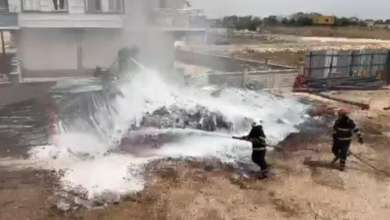 Şanlıurfa'da plastik boru fabrikasında yangın