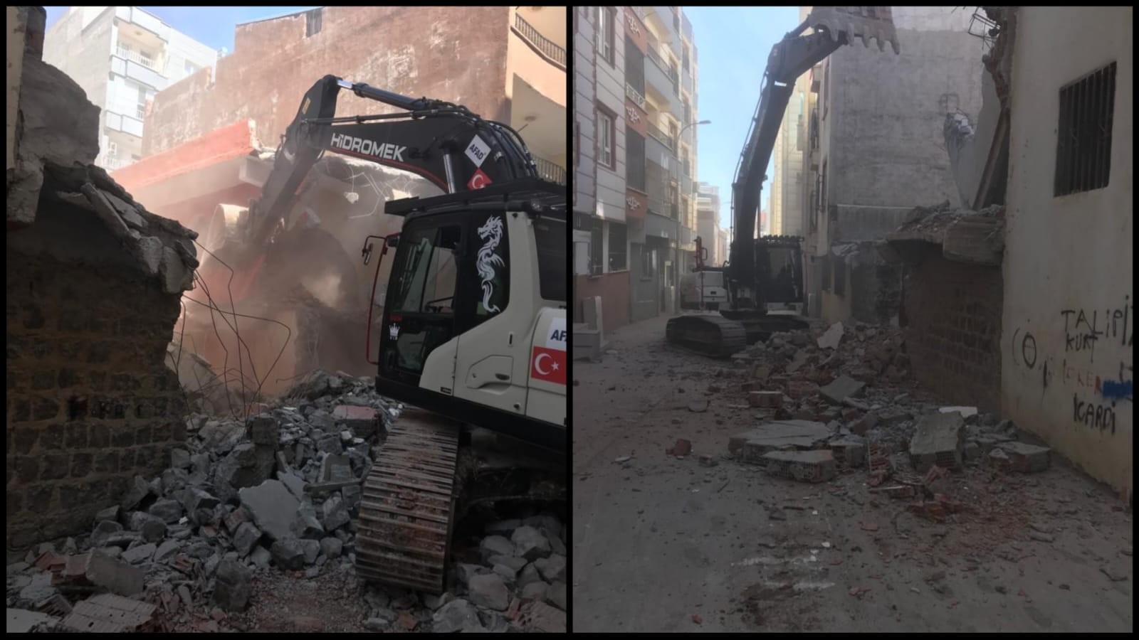Siverek'te ağır hasarlı yapıların yıkımına başlandı